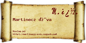 Martinecz Éva névjegykártya