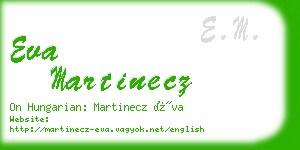 eva martinecz business card
